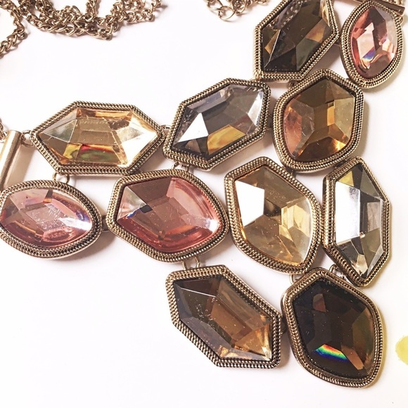 Large Multicolored Acrylic statement necklace - Picture 2 of 2